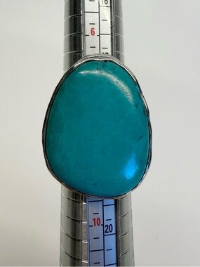 Silpada Large Turquoise Statement Ring Sterling Silver Western Size 8